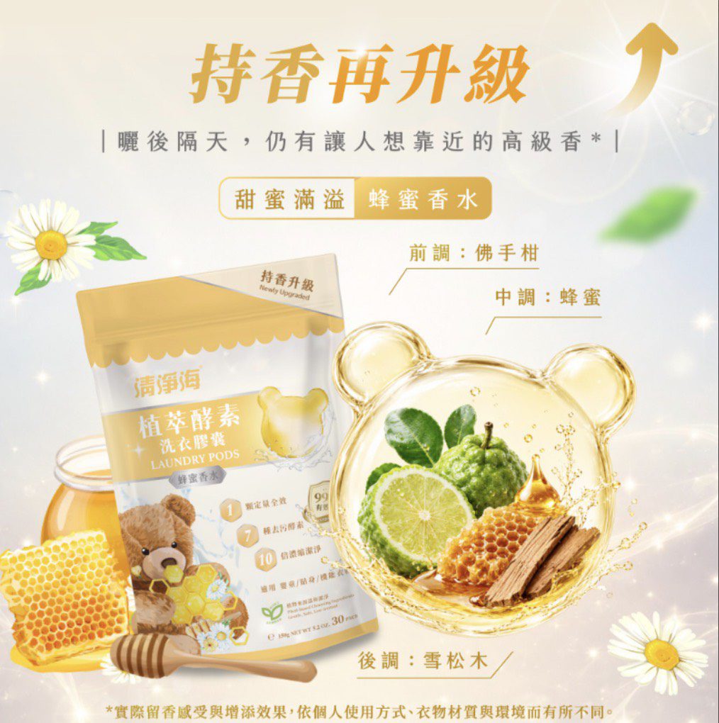 清淨海 2.0植萃酵素洗衣膠囊 蜂蜜香水:圖片 2